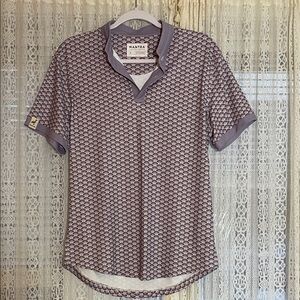 Mantra Men's Short Sleeve Polo Shirt in Lavender Geometric